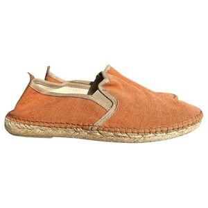 Toni Pons Shoes Men Size 43 Orange Tan Slip On Loafers Espadrille Jute Canvas